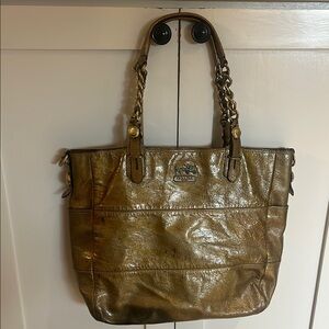 Coach Gold Metallic Gold Madison Tribeca  Tote Bag